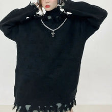 Load image into Gallery viewer, &#39;Obscura&#39; oversize ripped knitted sweater AlielNosirrah
