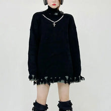 Load image into Gallery viewer, &#39;Obscura&#39; oversize ripped knitted sweater AlielNosirrah
