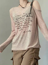 Load image into Gallery viewer, &#39;Old Letter&#39; Grunge Faded Prints Buckle Strap Top AlielNosirrah
