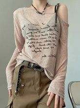 Load image into Gallery viewer, &#39;Old Letter&#39; Grunge Faded Prints Buckle Strap Top AlielNosirrah
