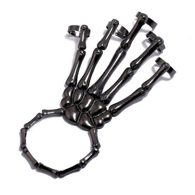 'Phalange' Goth Dark Skeleton Adjustable Bracelets - AlielNosirrah