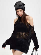 Load image into Gallery viewer, &#39;Outshined&#39; Halterneck Oversized Crochet Sweater AlielNosirrah
