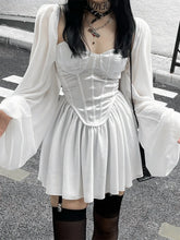 Load image into Gallery viewer, &#39;Pale Moon&#39; Long Sleeve Goth Corset Dress - AlielNosirrah
