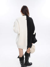 Load image into Gallery viewer, &#39;Panda&#39; Black &amp; White Patchwork Sweater Outwear AlielNosirrah

