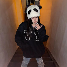 Load image into Gallery viewer, &#39;Panda&#39; Kawaii Black and White Fluffy Hat AlielNosirrah
