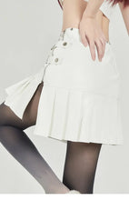 Load image into Gallery viewer, &#39;Passion&#39; White Pu Leather Pleated Skirt AlielNosirrah
