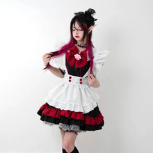 Load image into Gallery viewer, &#39;Pawcess&#39; Kawaii Goth Red Bow-tie Maid Dress AlielNosirrah
