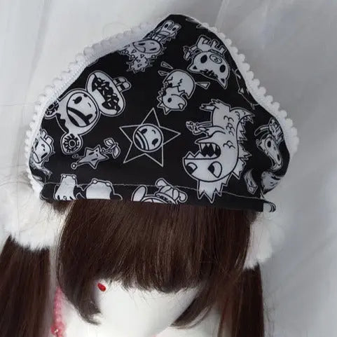 'Peakaboo' Kawaii Goth Scarf Headband