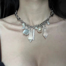 Load image into Gallery viewer, &#39;Pendulum Crystal &amp; Stone Wasteland Punk Necklace AlielNosirrah
