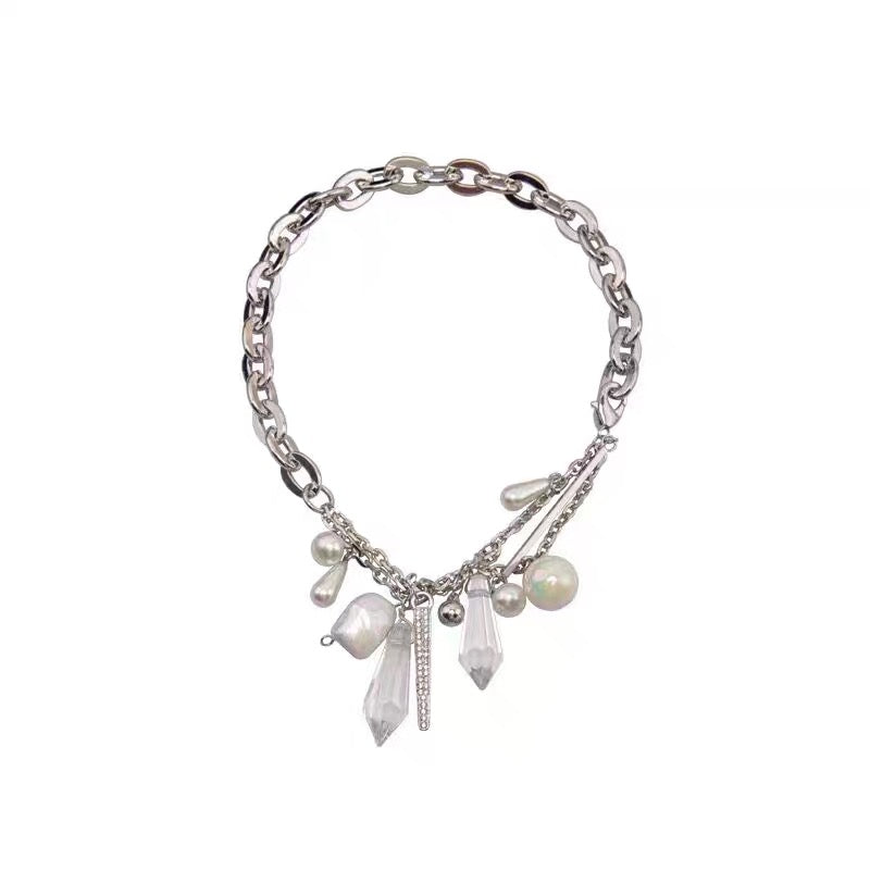 'Pendulum Crystal & Stone Wasteland Punk Necklace AlielNosirrah