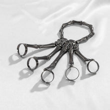 Load image into Gallery viewer, &#39;Phalange&#39; Goth Dark Skeleton Adjustable Bracelets - AlielNosirrah
