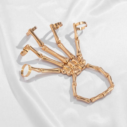 'Phalange' Goth Dark Skeleton Adjustable Bracelets - AlielNosirrah