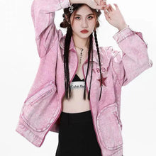 Load image into Gallery viewer, &#39;Pink Star&#39; Denim Pockets Oversized Jacket AlielNosirrah
