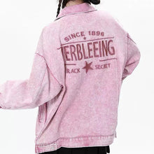 Load image into Gallery viewer, &#39;Pink Star&#39; Denim Pockets Oversized Jacket AlielNosirrah
