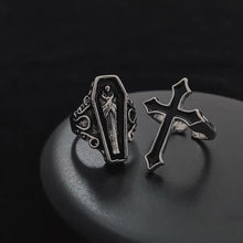 Load image into Gallery viewer, Prayers&#39; Dark Coffin Goth Rings
