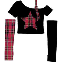 Load image into Gallery viewer, &#39;Punk Princess&#39; Red Star Prints Gloves Top AlielNosirrah
