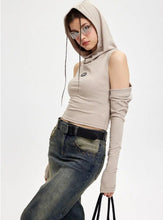 Load image into Gallery viewer, &#39;Purified&#39; Future Hooded Cut Out Top AlielNosirrah
