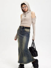 Load image into Gallery viewer, &#39;Purified&#39; Future Hooded Cut Out Top AlielNosirrah
