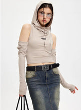 Load image into Gallery viewer, &#39;Purified&#39; Future Hooded Cut Out Top AlielNosirrah
