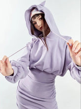 Load image into Gallery viewer, &#39;Purple Cat&#39; Kawaii Cute Cat Ears Hooded Dress AlielNosirrah
