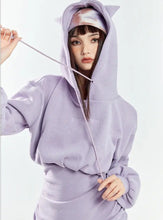 Load image into Gallery viewer, &#39;Purple Cat&#39; Kawaii Cute Cat Ears Hooded Dress AlielNosirrah
