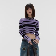 Load image into Gallery viewer, &#39;Purple Rain&#39; Grunge Vintage Striped Top AlielNosirrah
