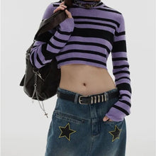 Load image into Gallery viewer, &#39;Purple Rain&#39; Grunge Vintage Striped Top AlielNosirrah
