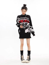 Load image into Gallery viewer, &#39;Race&#39; Oversized Unisex Dark Graffiti Sweater AlielNosirrah

