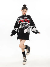 Load image into Gallery viewer, &#39;Race&#39; Oversized Unisex Dark Graffiti Sweater AlielNosirrah
