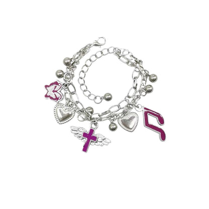 'Raspberry' Egirl Y2K Purple Pendants Bracelet - AlielNosirrah