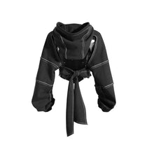 Load image into Gallery viewer, &#39;Raven&#39; Cropped Irregular Cutout Hoodie AlielNosirrah

