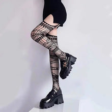 Load image into Gallery viewer, &#39;Raven Dream&#39; Punk Leg Suspender Tights AlielNosirrah
