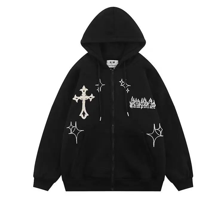 'Redemption'  Cross Oversized Grunge Hoodie Coat AlielNosirrah