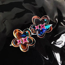 Load image into Gallery viewer, &#39;Reflection&#39; 3d Neon Rainbow Acrylic Earrings AlielNosirrah
