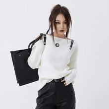 Load image into Gallery viewer, Revelation&#39; Buckle Punk Horizontal Collar Sweater AlielNosirrah
