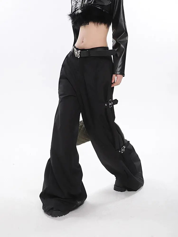 'Ride with It' Darkwear Oversized Wide-leg Pants AlielNosirrah
