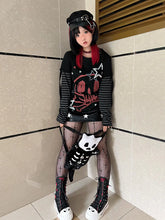 Load image into Gallery viewer, &#39;Rock Star&#39; Grunge Kawaii Goth Skull Top AlielNosirrah
