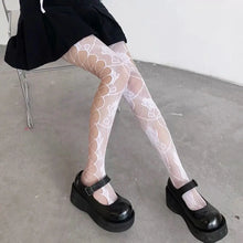 Load image into Gallery viewer, &#39;Rose Bud&#39;   Sided Hollow Out Goth Tights AlielNosirrah
