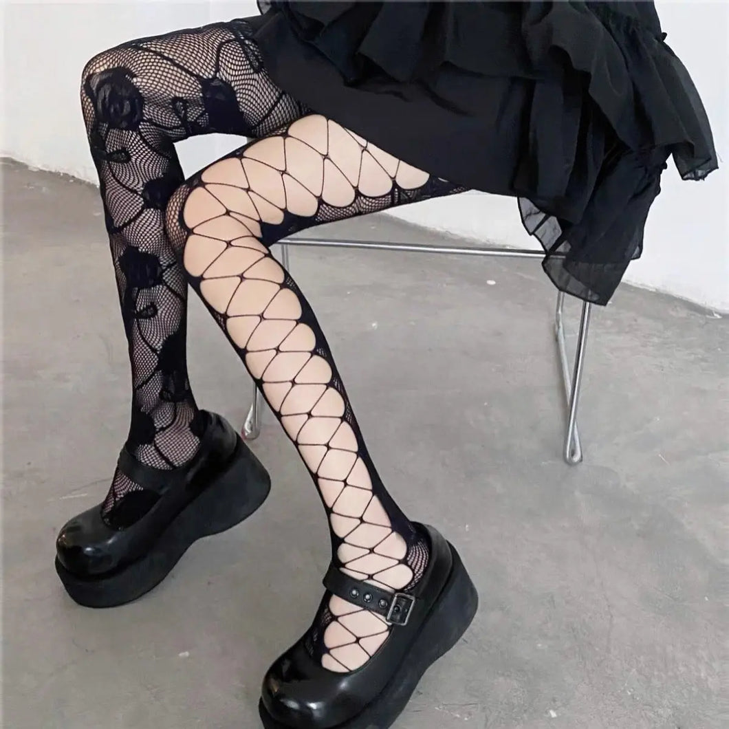'Rose Bud'   Sided Hollow Out Goth Tights AlielNosirrah