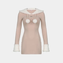 Load image into Gallery viewer, &#39;Sable&#39; Plush Paneled Hooded Dress AlielNosirrah
