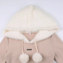 Load image into Gallery viewer, &#39;Sable&#39; Plush Paneled Hooded Dress AlielNosirrah
