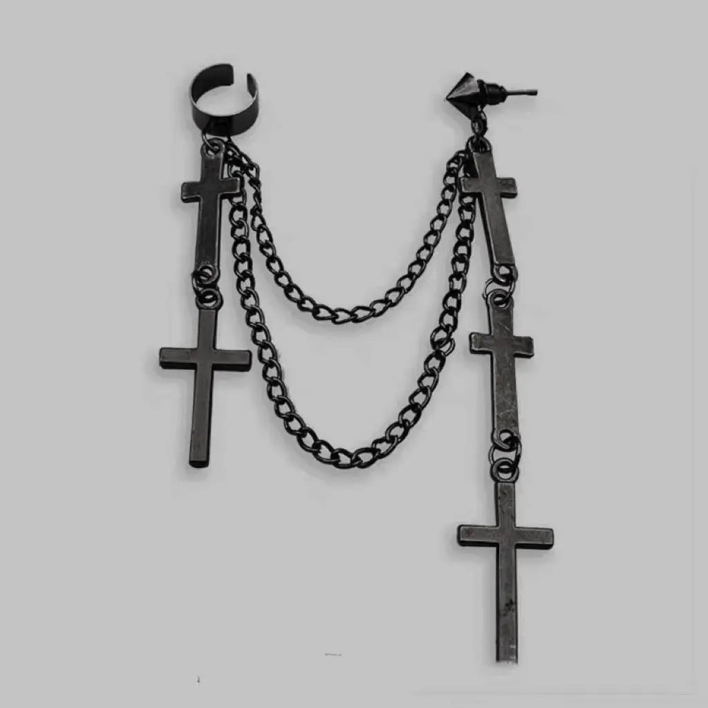 'Sacrifice' Cross Pendants Goth Earring - AlielNosirrah