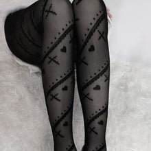 Load image into Gallery viewer, &#39;Saints&#39; Heart &amp; Cross Holiday Alt Tights AlielNosirrah
