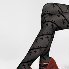 Load image into Gallery viewer, &#39;Saints&#39; Heart &amp; Cross Holiday Alt Tights AlielNosirrah
