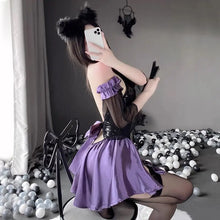 Load image into Gallery viewer, &#39;Salvias&#39; Kawaii Bow-tie Purple Chiffon Turtleneck Costume AlielNosirrah
