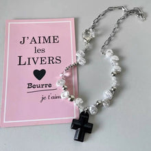 Load image into Gallery viewer, Savior&#39; Cross and Heart Pear Beads Necklace AlielNosirrah
