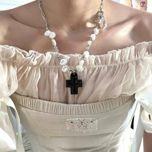Load image into Gallery viewer, Savior&#39; Cross and Heart Pear Beads Necklace AlielNosirrah
