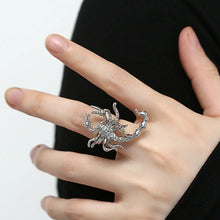 Load image into Gallery viewer, &#39;Scorpion&#39; Punk Metal Scorpion Ring AlielNosirrah
