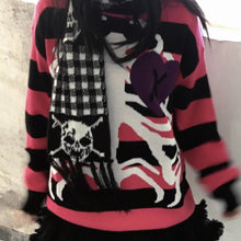 Load image into Gallery viewer, &#39;Secrets&#39; Pink Skeleton Heart Shape Sweater AlielNosirrah
