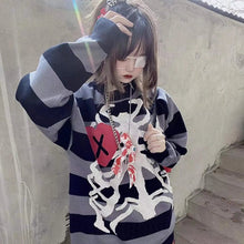 Load image into Gallery viewer, &#39;Secrets&#39; Pink Skeleton Heart Shape Sweater AlielNosirrah

